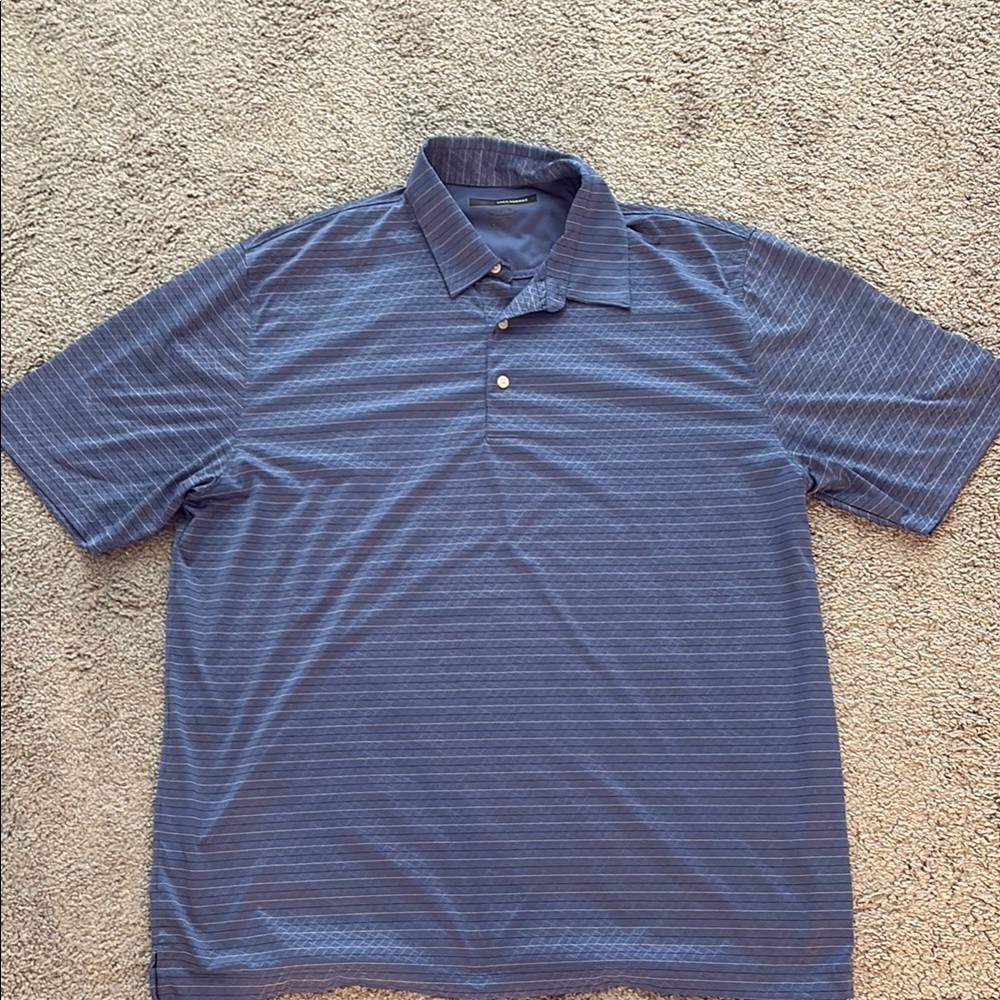 Greg Norman Collection Blue Striped Polo Shirt